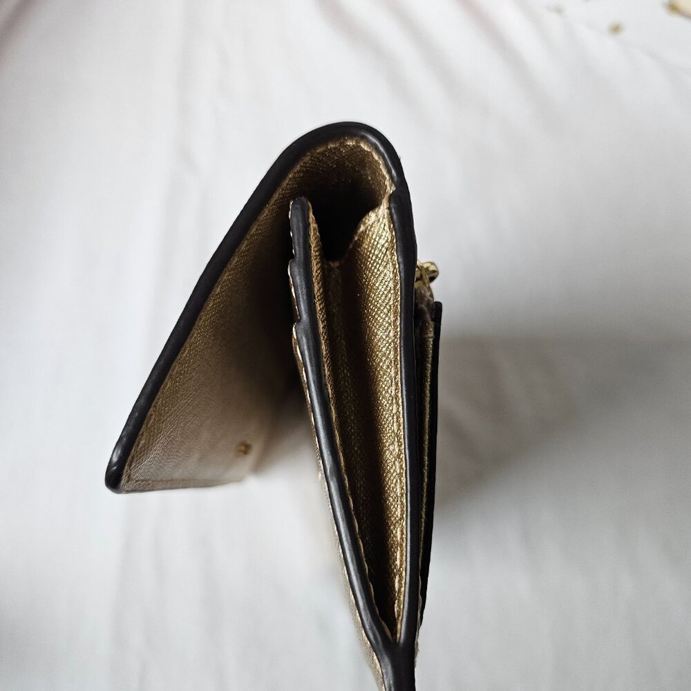 Michael Kors Pale Gold Stud Leather Flat Continental Wallet - Picture 5 of 5